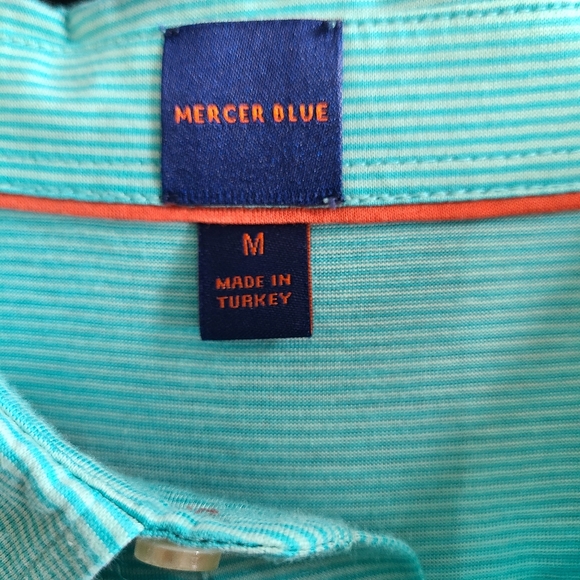 Mercer Blue Men's Short Sleeve Polo Shirt, Size: Medium Color: Teal - Picture 5 of 10